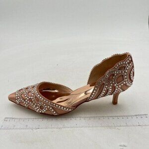 XYD Women's Pumps, Elegant Pointed Toe, D'Orsay Kitten Low Heels, Rhinestone